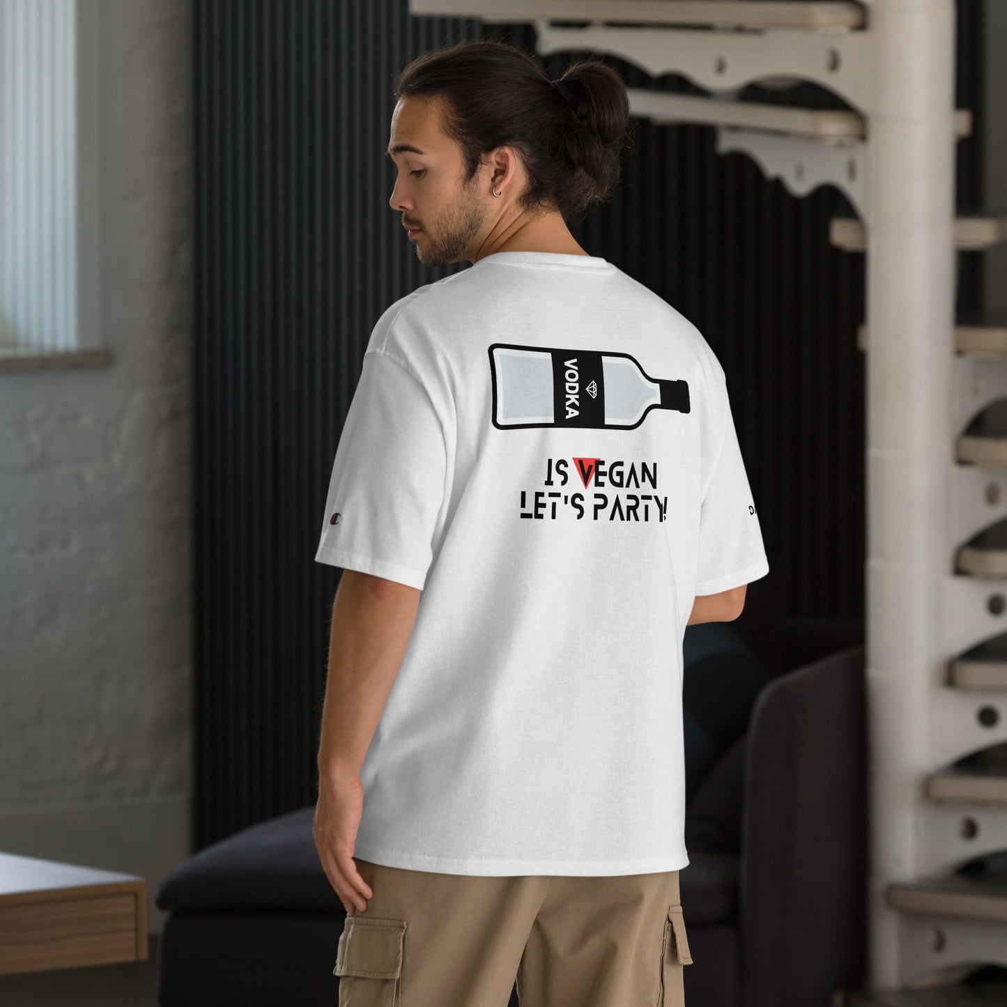 WHT Men's Champion X Provocative T-Shirt - Vodka is Vegan