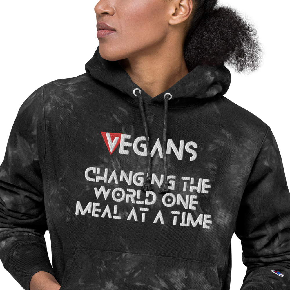 Unisex Genuine Champion X Provocative Custom Embroidered tie-dye hoodie - Vegan