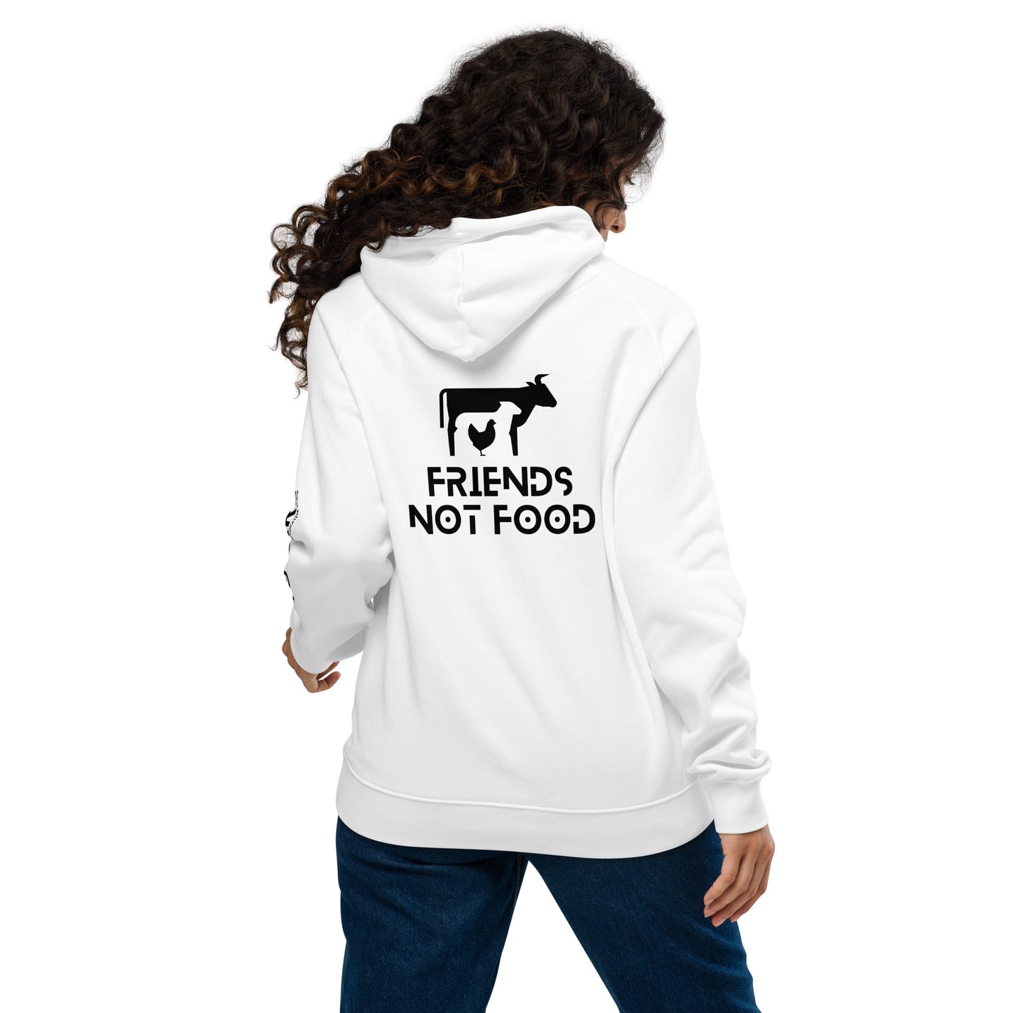 Unisex Hoodie - Friends not Food - WHT - Vegan
