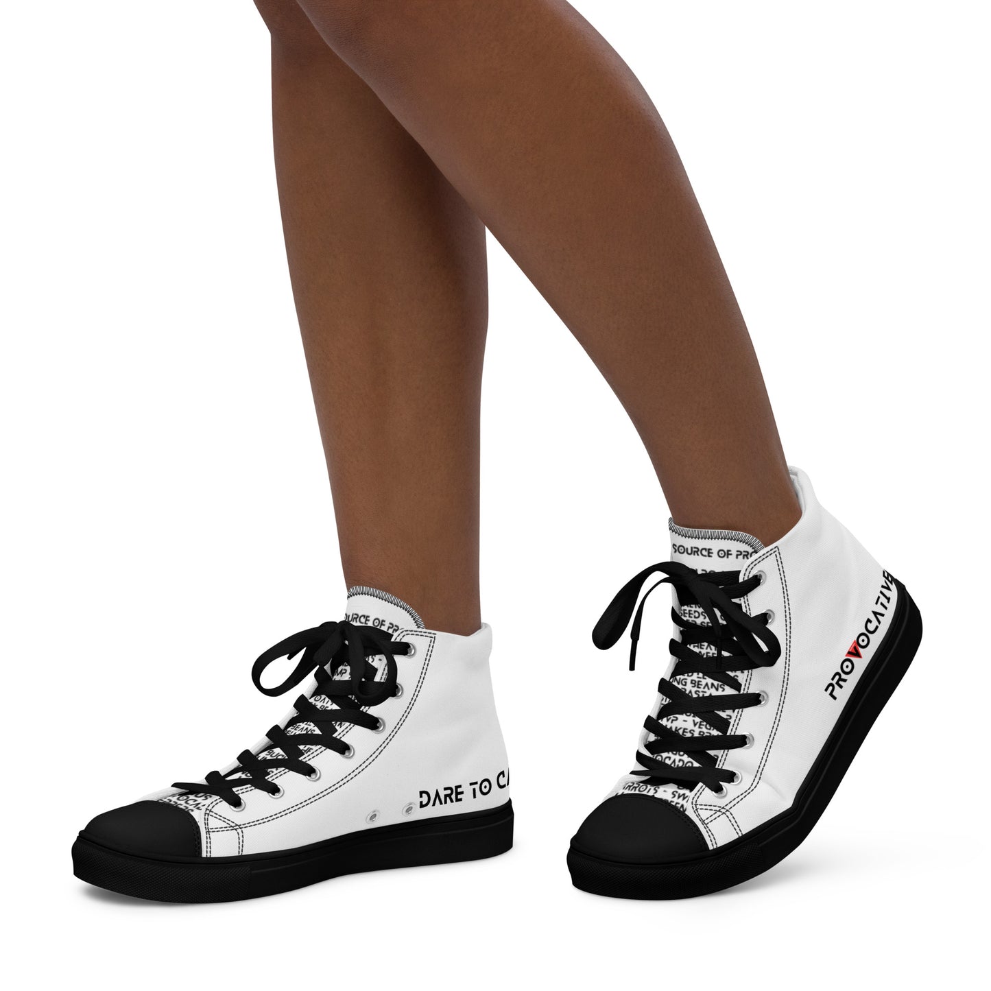 Women’s high top Vegan canvas shoes - Compassion over Cruelty - Vegan