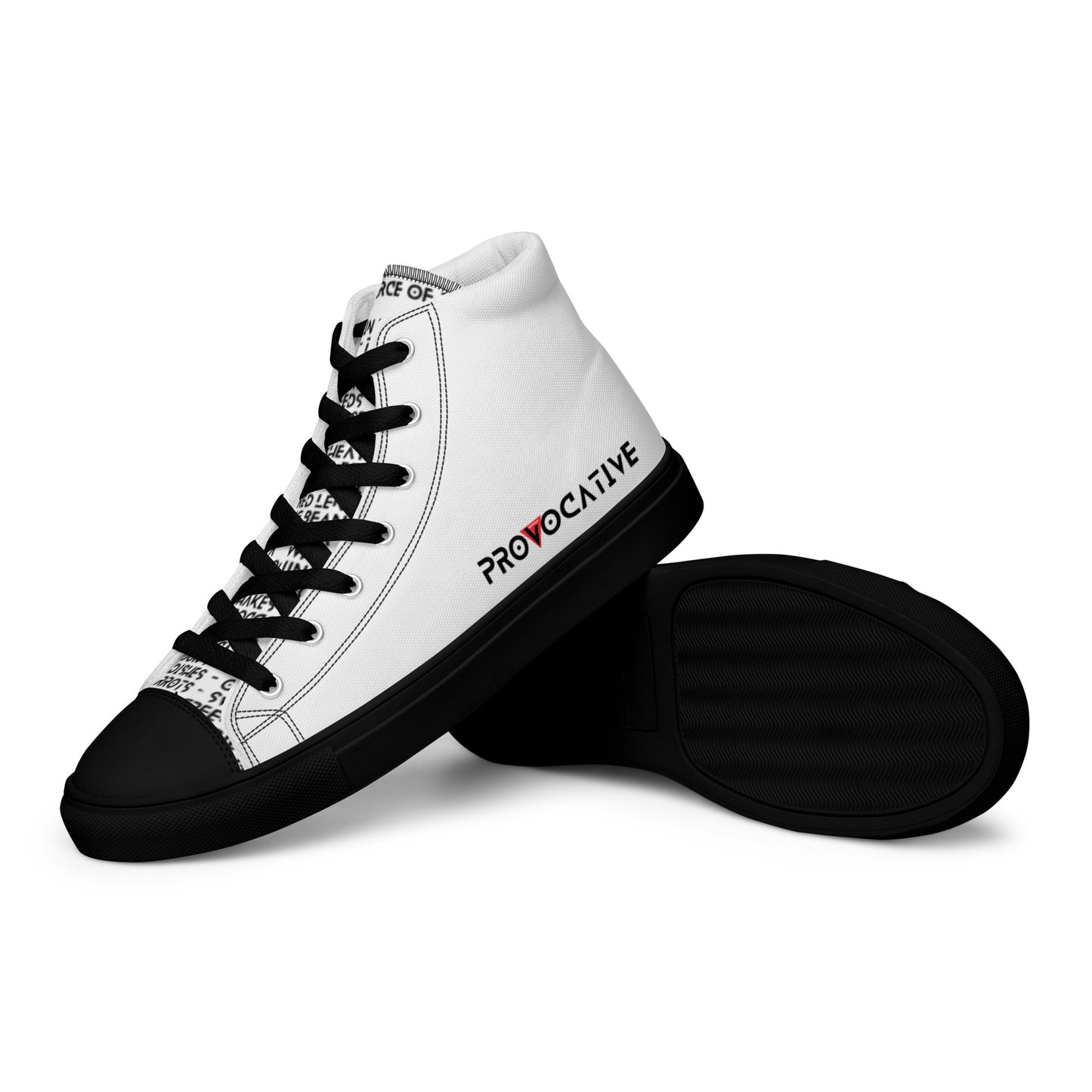 Women’s high top Vegan canvas shoes - Compassion over Cruelty - Vegan
