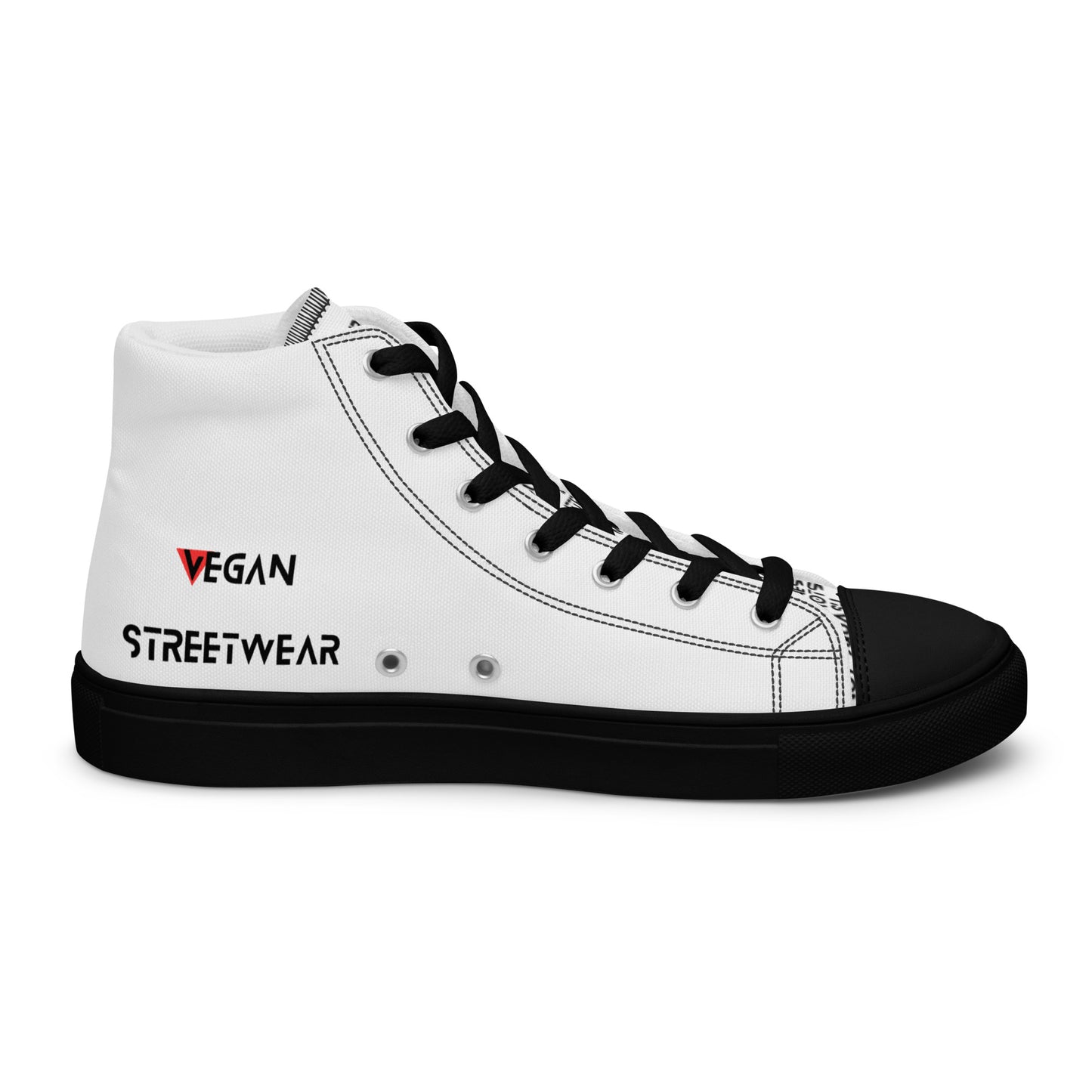 Women’s high top Vegan canvas shoes - Compassion over Cruelty - Vegan