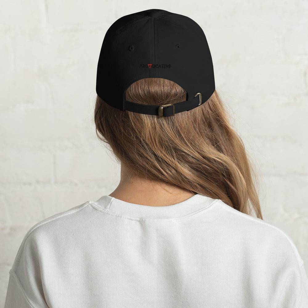 BLK- Provocative Embroidered Stealth Dad Hat - D2C - ComOc - Vegan