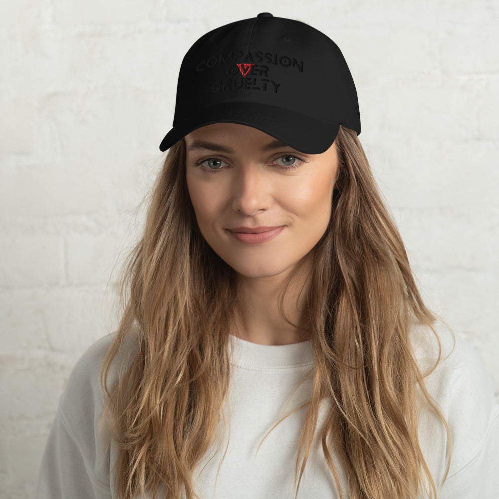 BLK- Provocative Embroidered Stealth Dad Hat - D2C - ComOc - Vegan