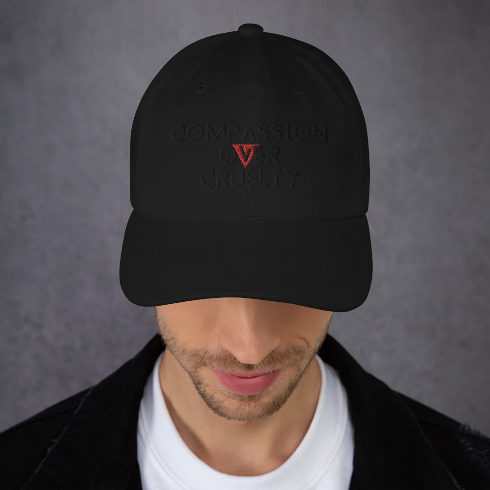 BLK- Provocative Embroidered Stealth Dad Hat - D2C - ComOc - Vegan