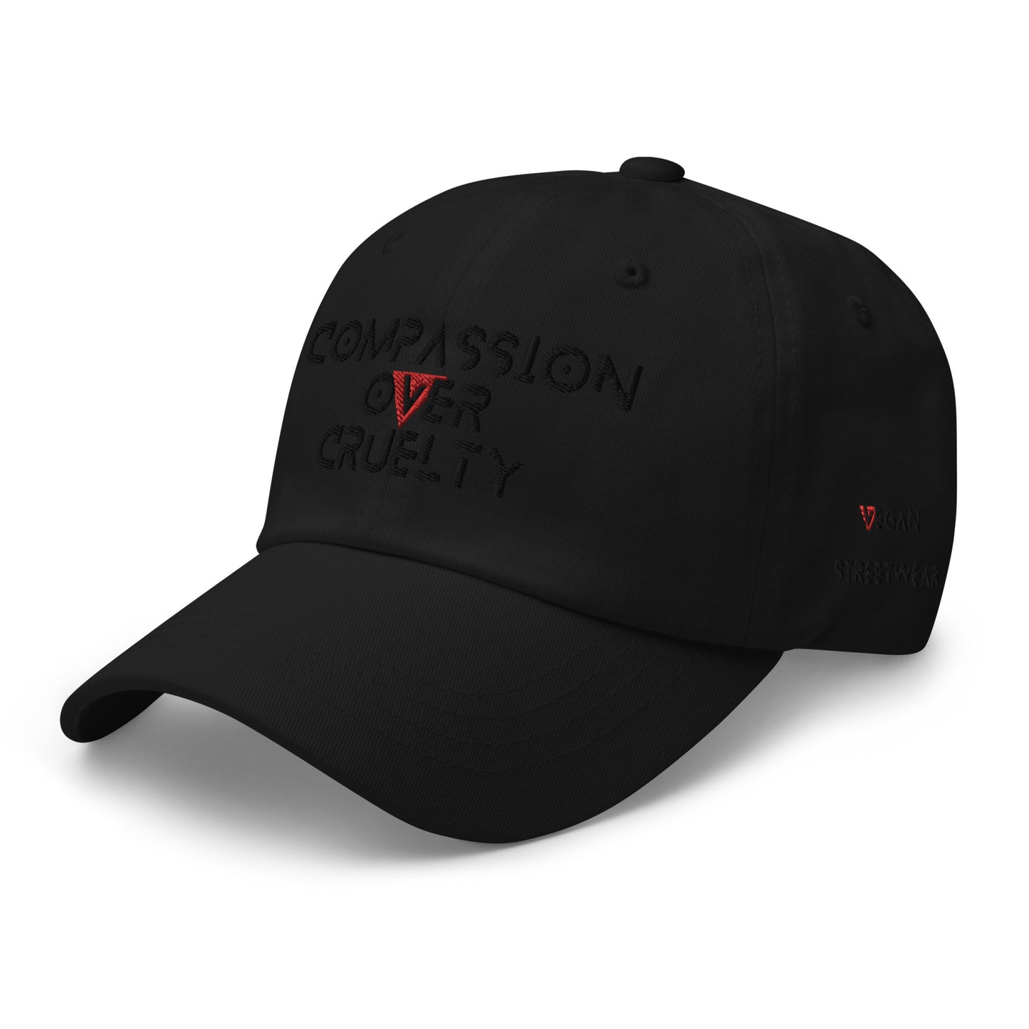 BLK- Provocative Embroidered Stealth Dad Hat - D2C - ComOc - Vegan