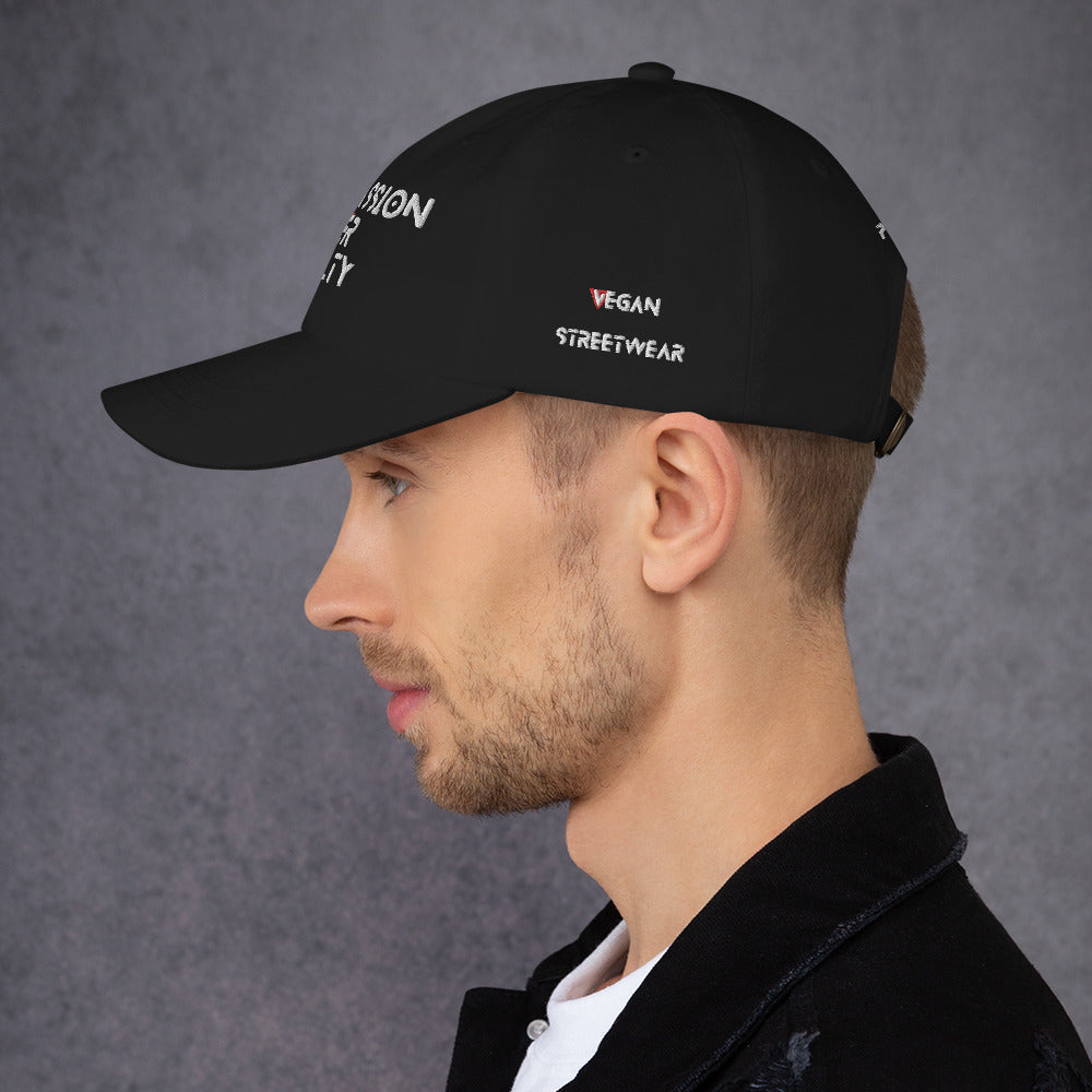 BLK - Provocative Embroidered Dad Hat - D2C - ComOc - Vegan