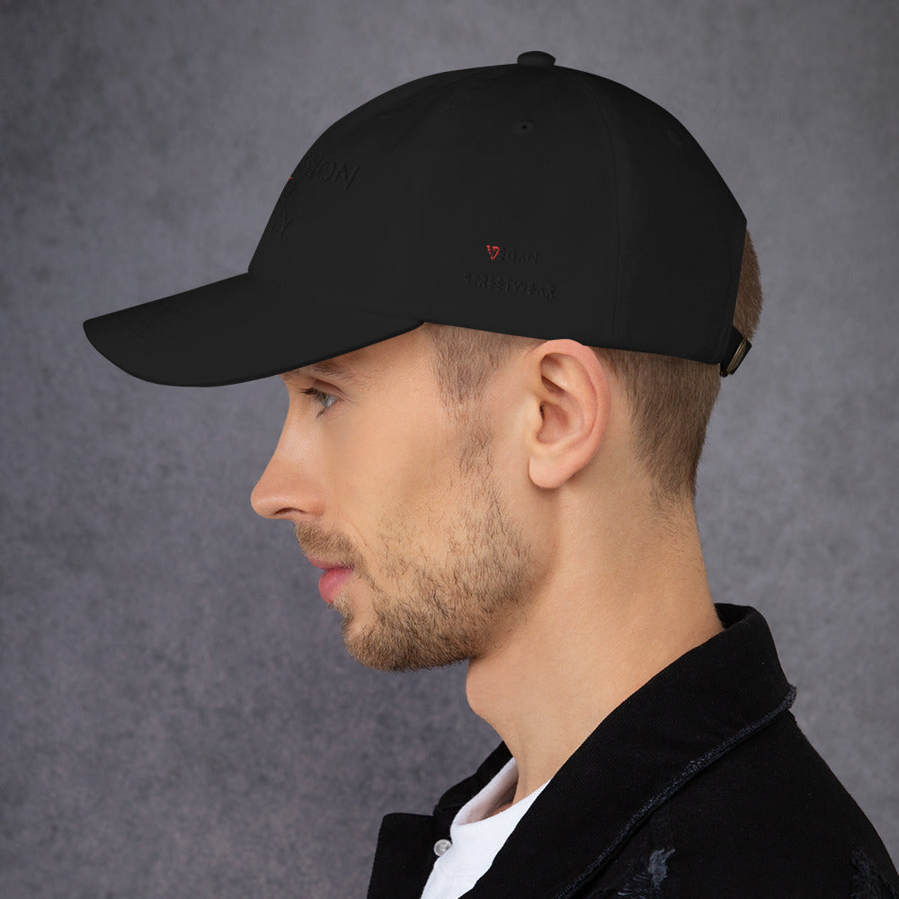 BLK- Provocative Embroidered Stealth Dad Hat - D2C - ComOc - Vegan