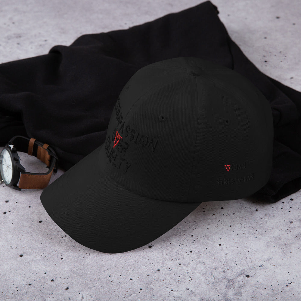 BLK- Provocative Embroidered Stealth Dad Hat - D2C - ComOc - Vegan