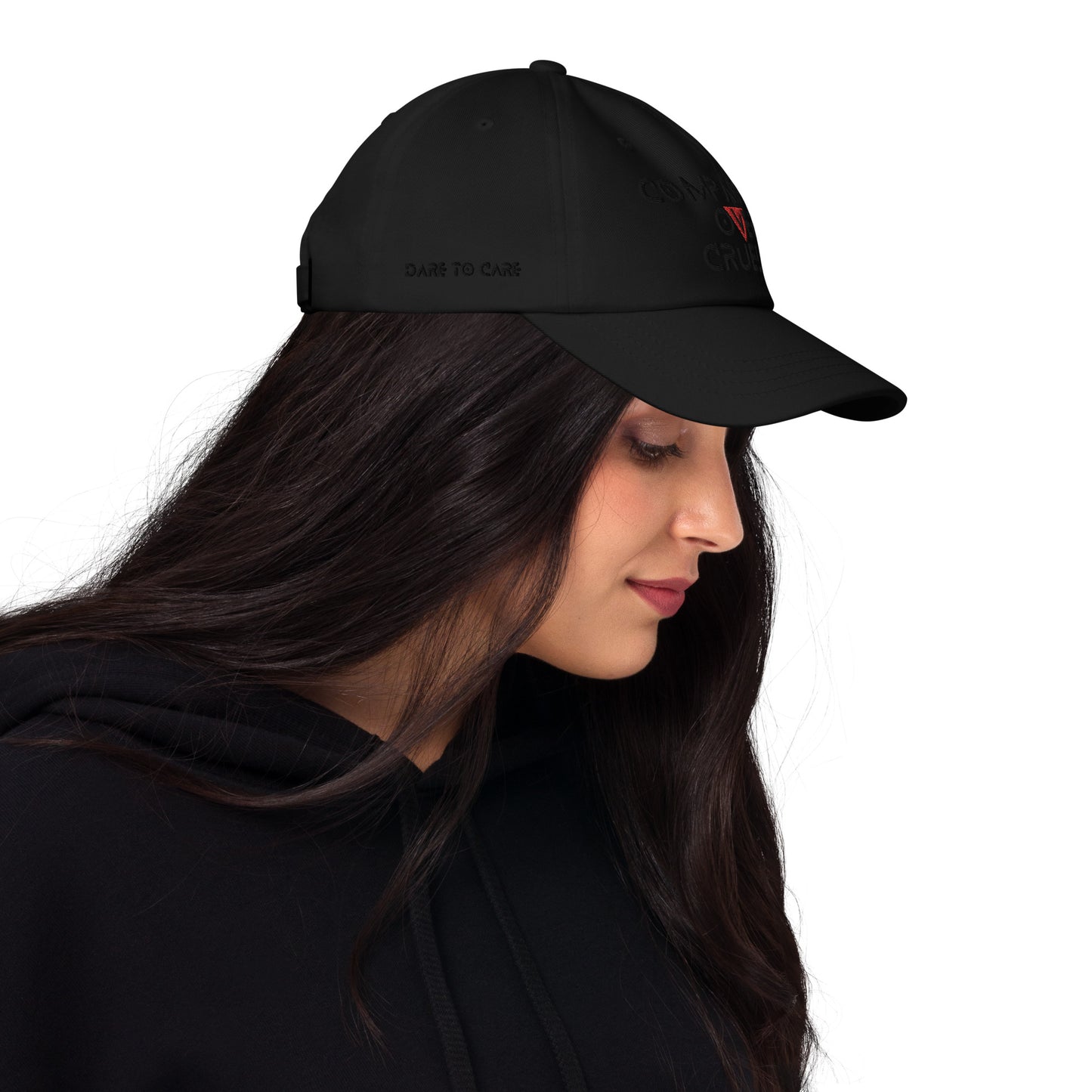 BLK- Provocative Embroidered Stealth Dad Hat - D2C - ComOc - Vegan