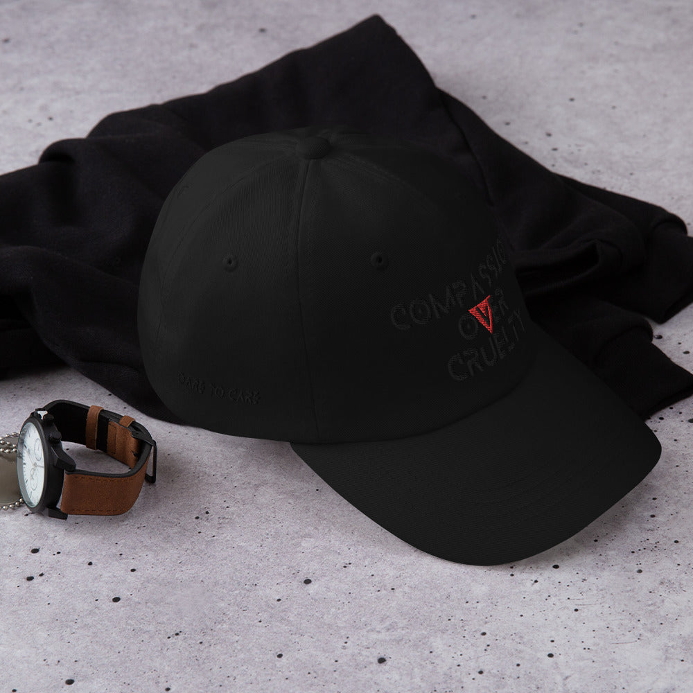 BLK- Provocative Embroidered Stealth Dad Hat - D2C - ComOc - Vegan