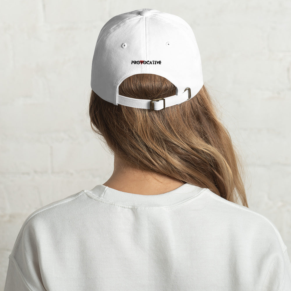 WHT - Provocative Embroidered Dad Hat - D2C - ComOc - Vegan