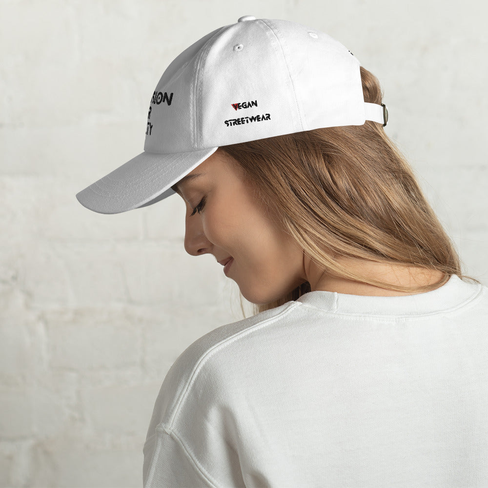 WHT - Provocative Embroidered Dad Hat - D2C - ComOc - Vegan