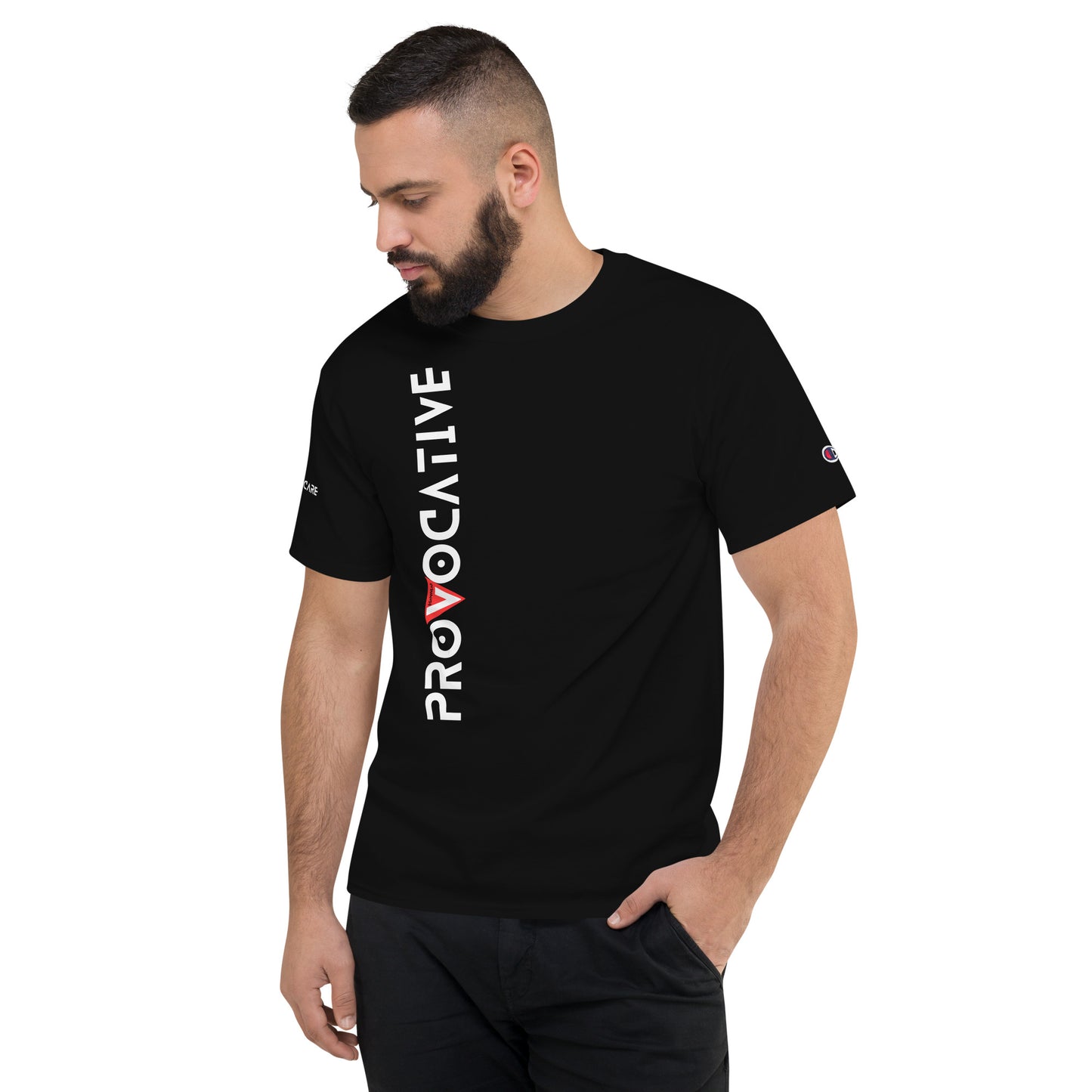 BLK Men's Champion X Provocative T-Shirt - Vodka is Vegan