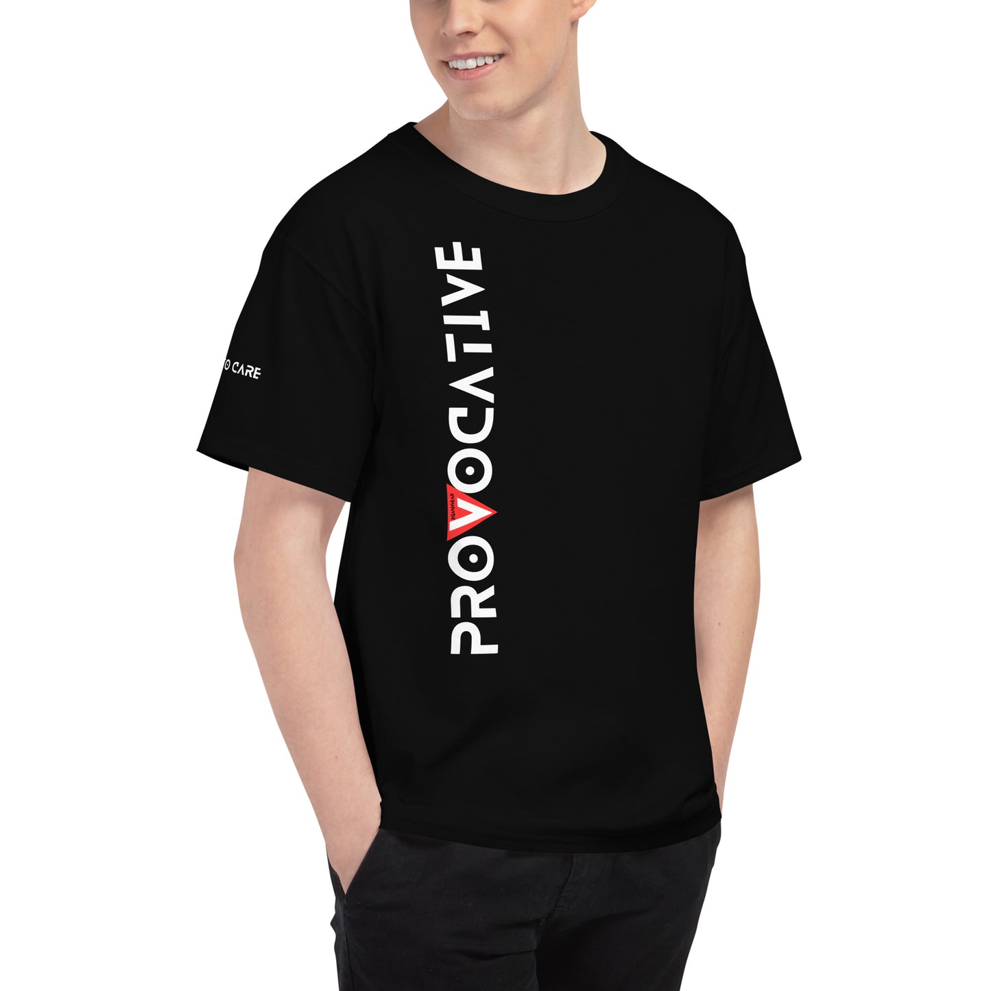 BLK Men's Champion X Provocative T-Shirt - Vodka is Vegan