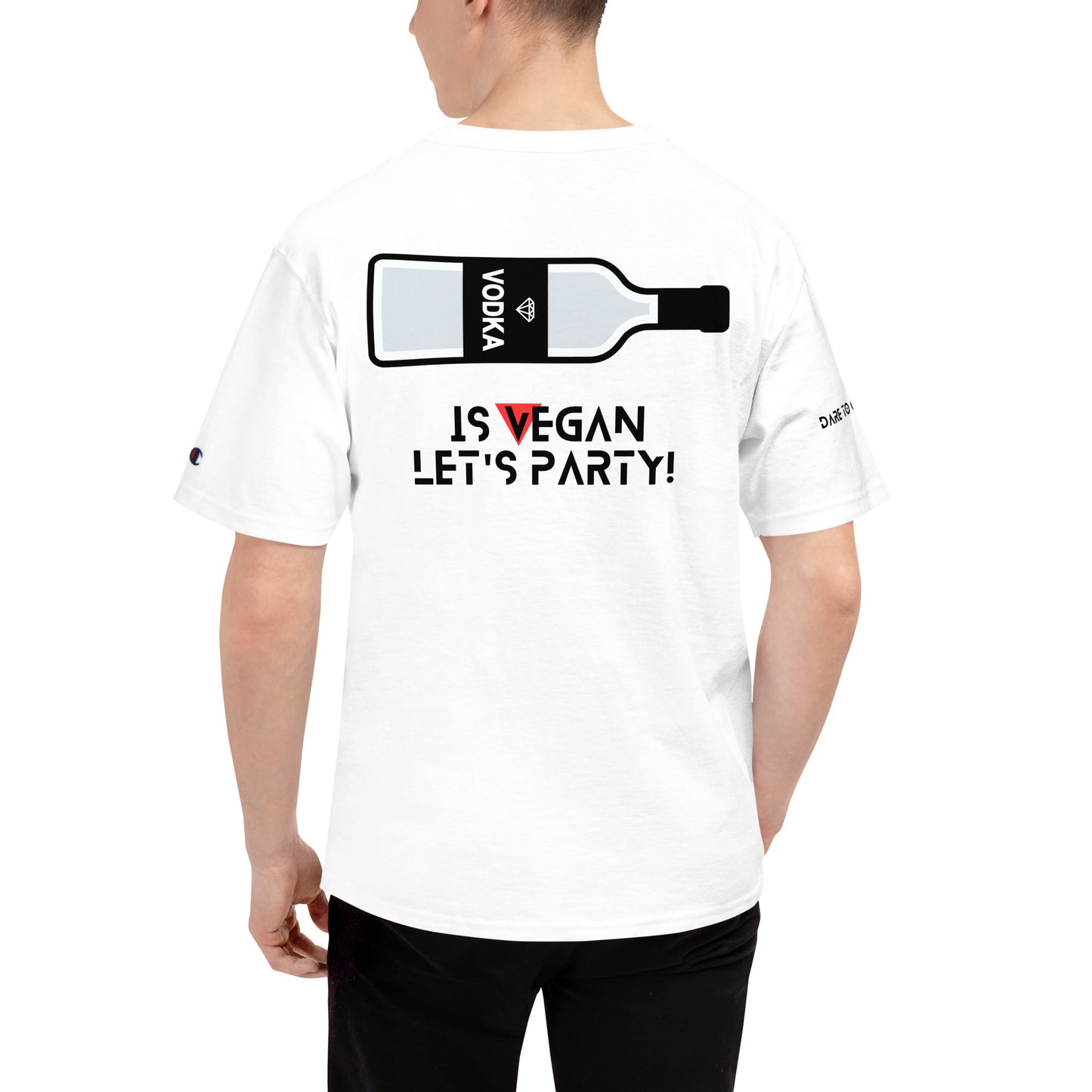 WHT Men's Champion X Provocative T-Shirt - Vodka is Vegan