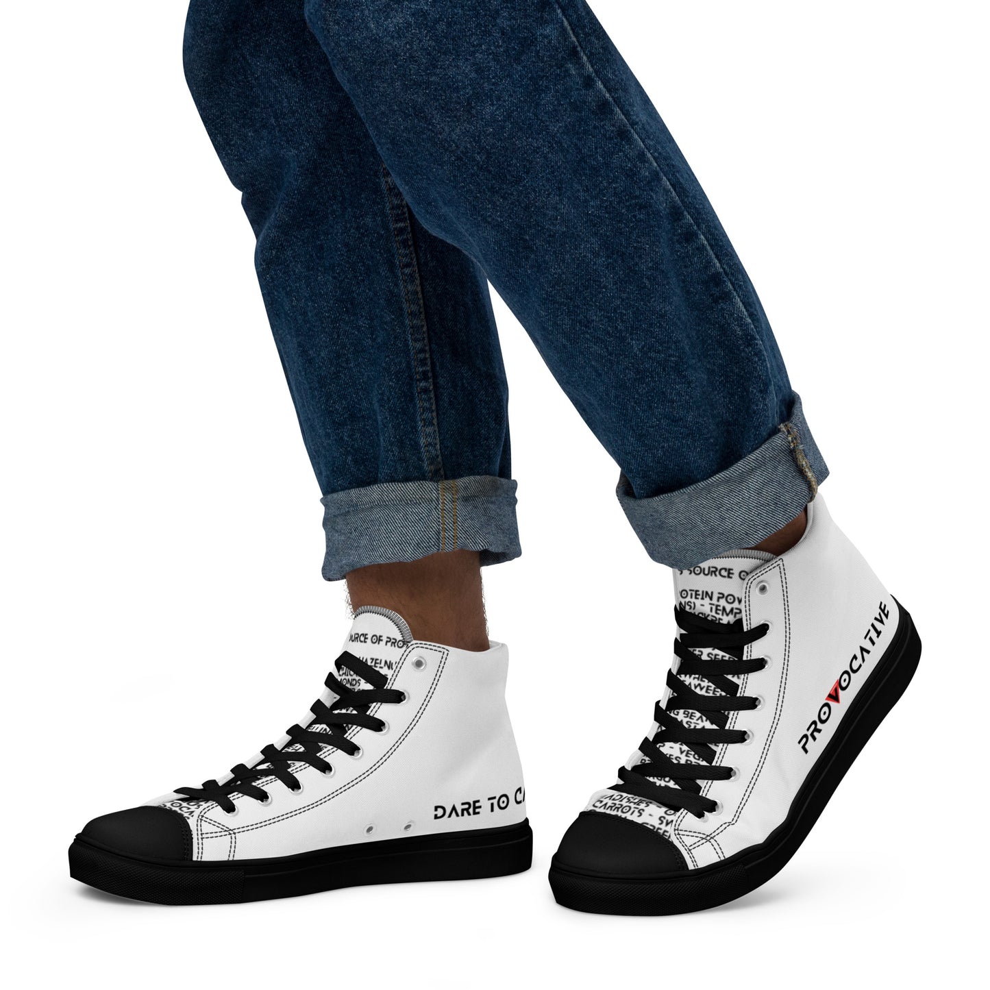 Men’s high top Vegan canvas shoes - Compassion over Cruelty - Vegan