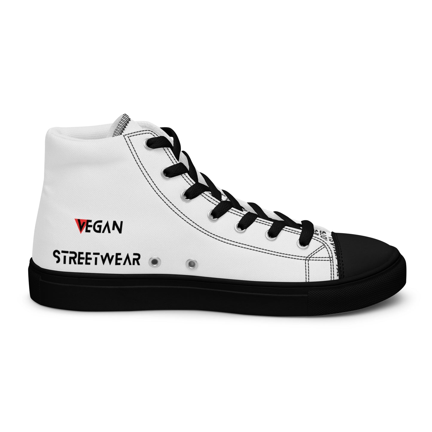 Men’s high top Vegan canvas shoes - Compassion over Cruelty - Vegan