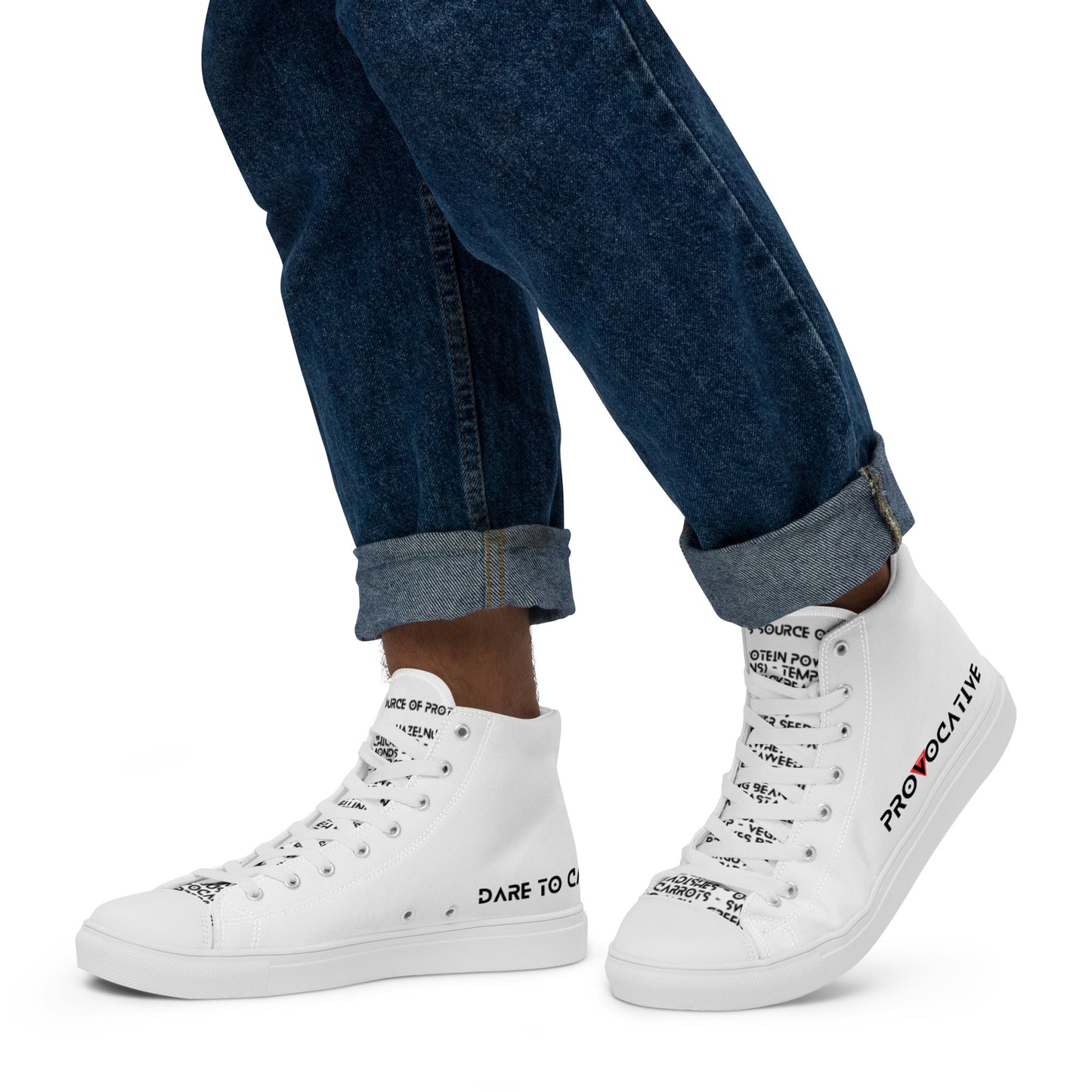 Men’s high top Vegan canvas shoes - Compassion over Cruelty - Vegan