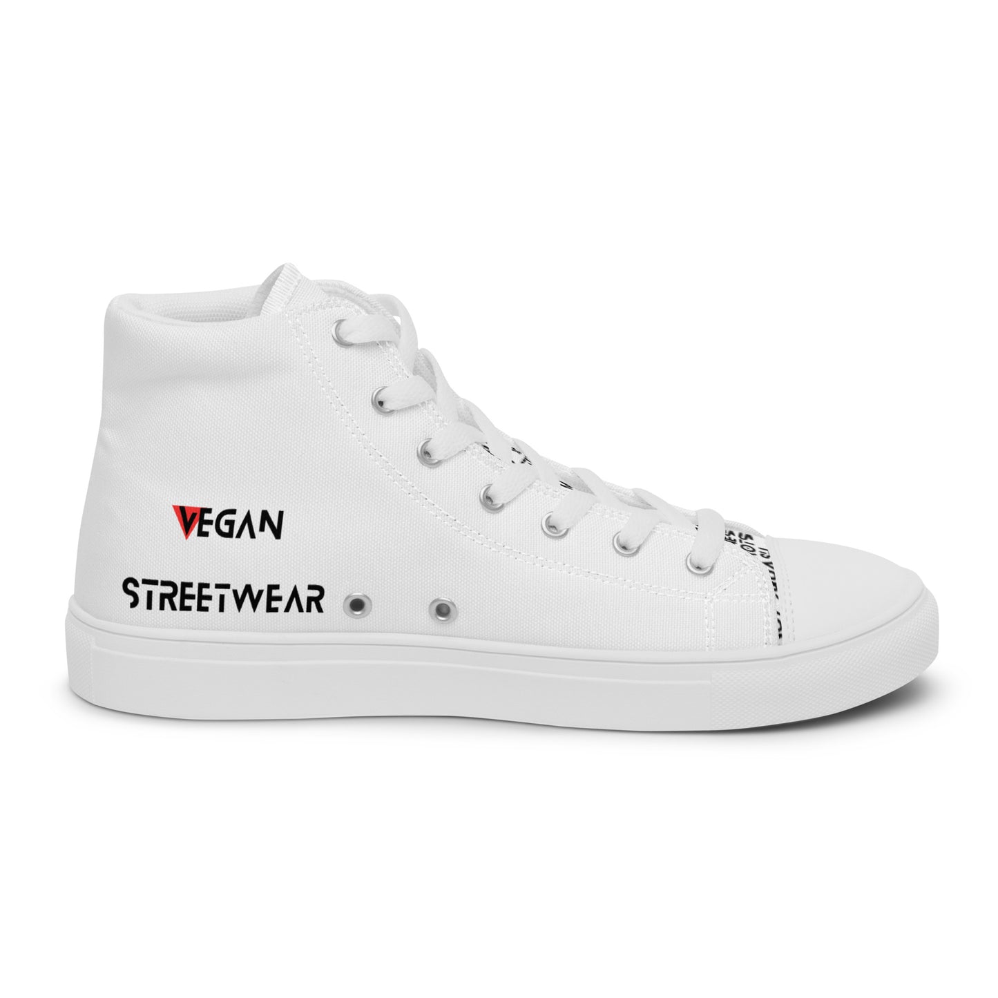 Men’s high top Vegan canvas shoes - Compassion over Cruelty - Vegan