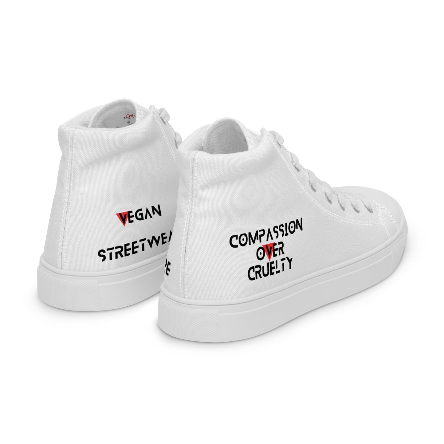 Men’s high top Vegan canvas shoes - Compassion over Cruelty - Vegan