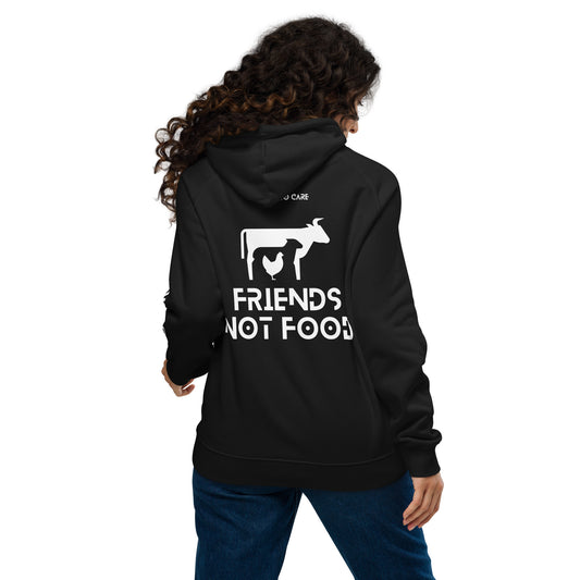 Unisex Hoodie - Friends not Food - BLK - Vegan