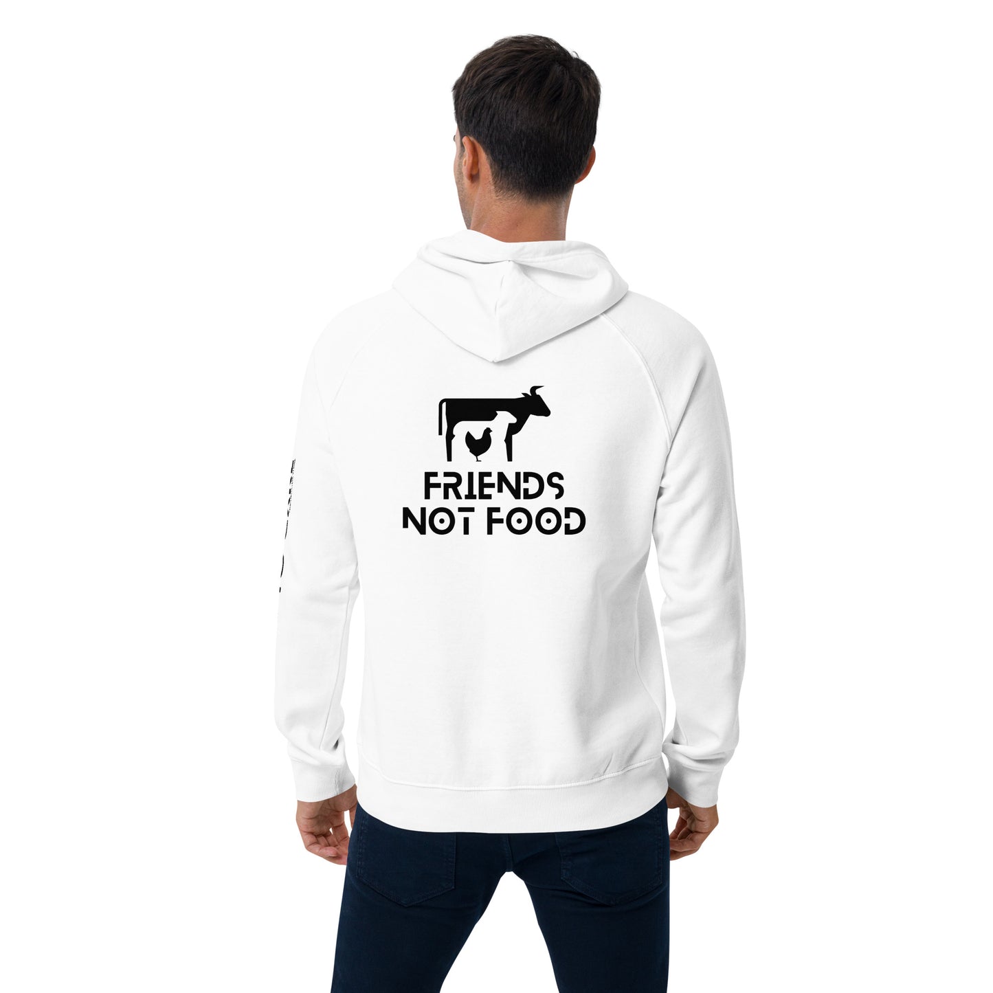 Unisex Hoodie - Friends not Food - WHT - Vegan