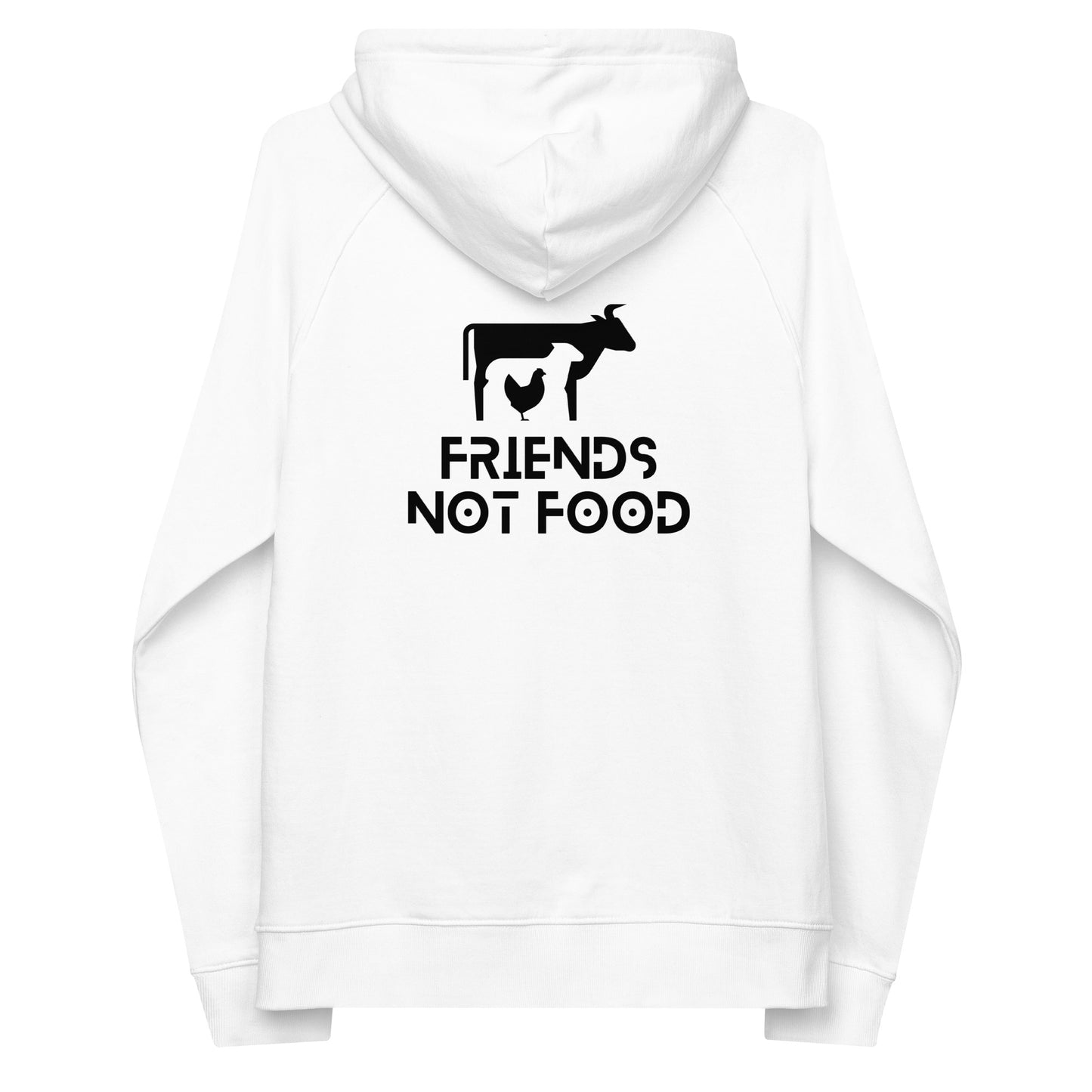 Unisex Hoodie - Friends not Food - WHT - Vegan