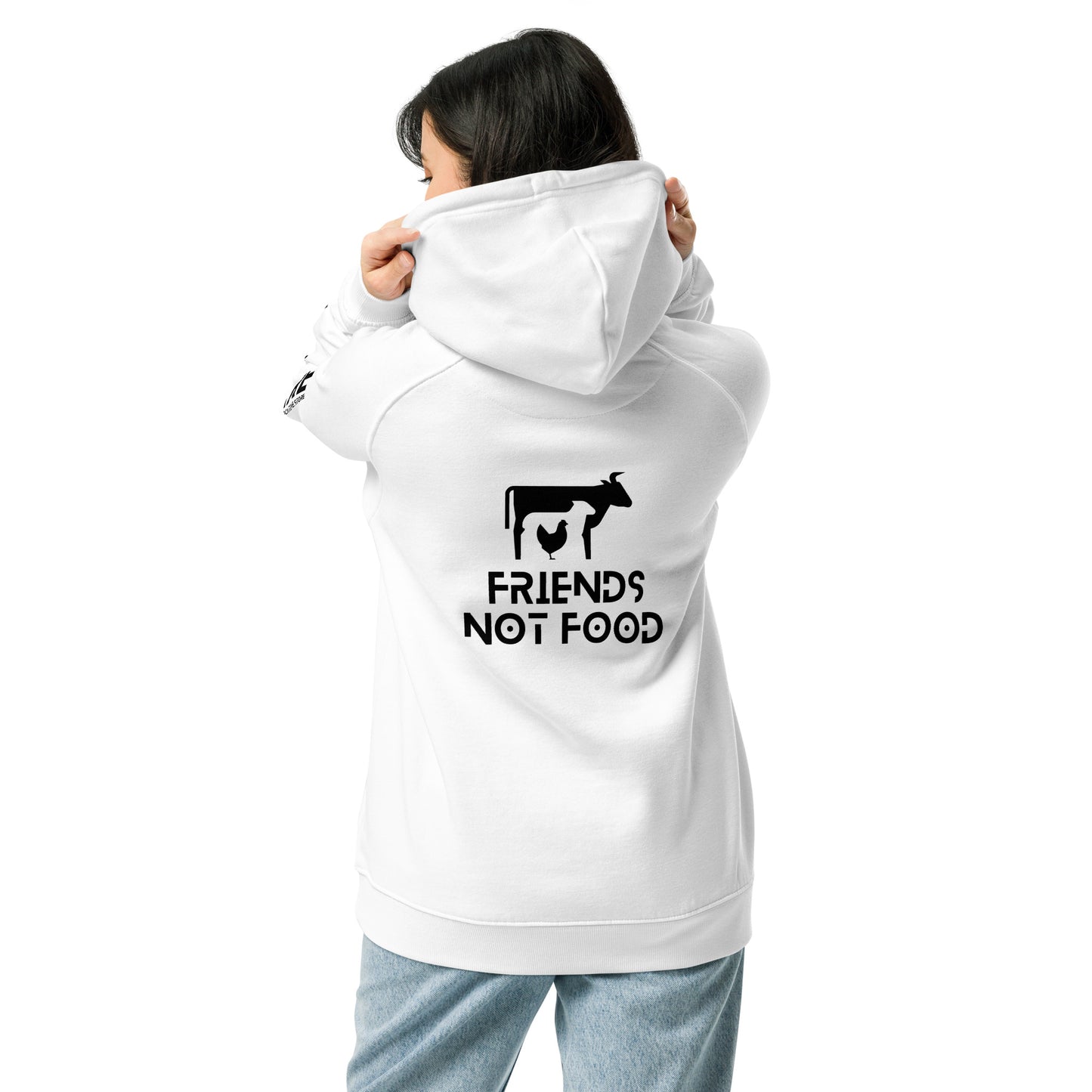 Unisex Hoodie - Friends not Food - WHT - Vegan