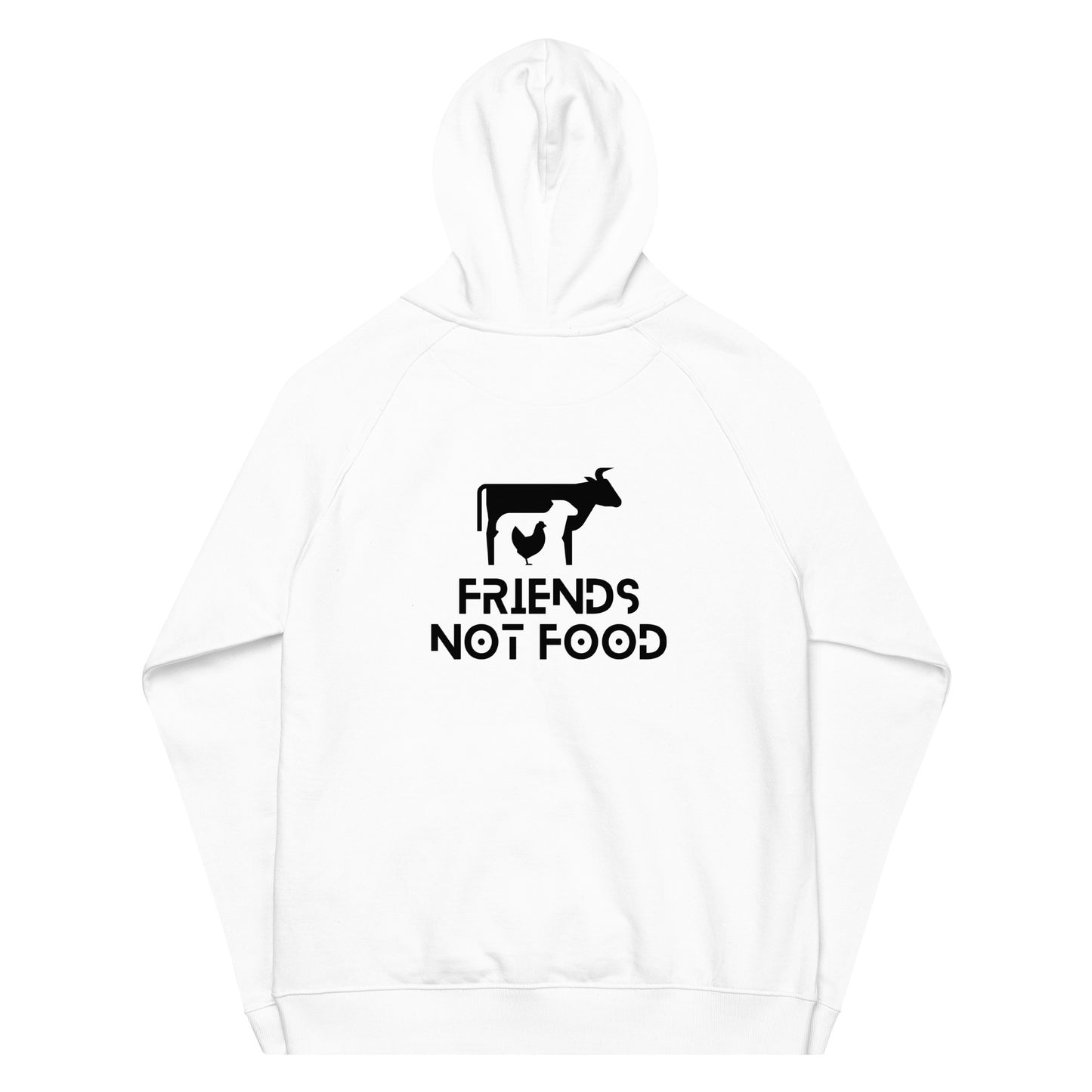 Unisex Hoodie - Friends not Food - WHT - Vegan