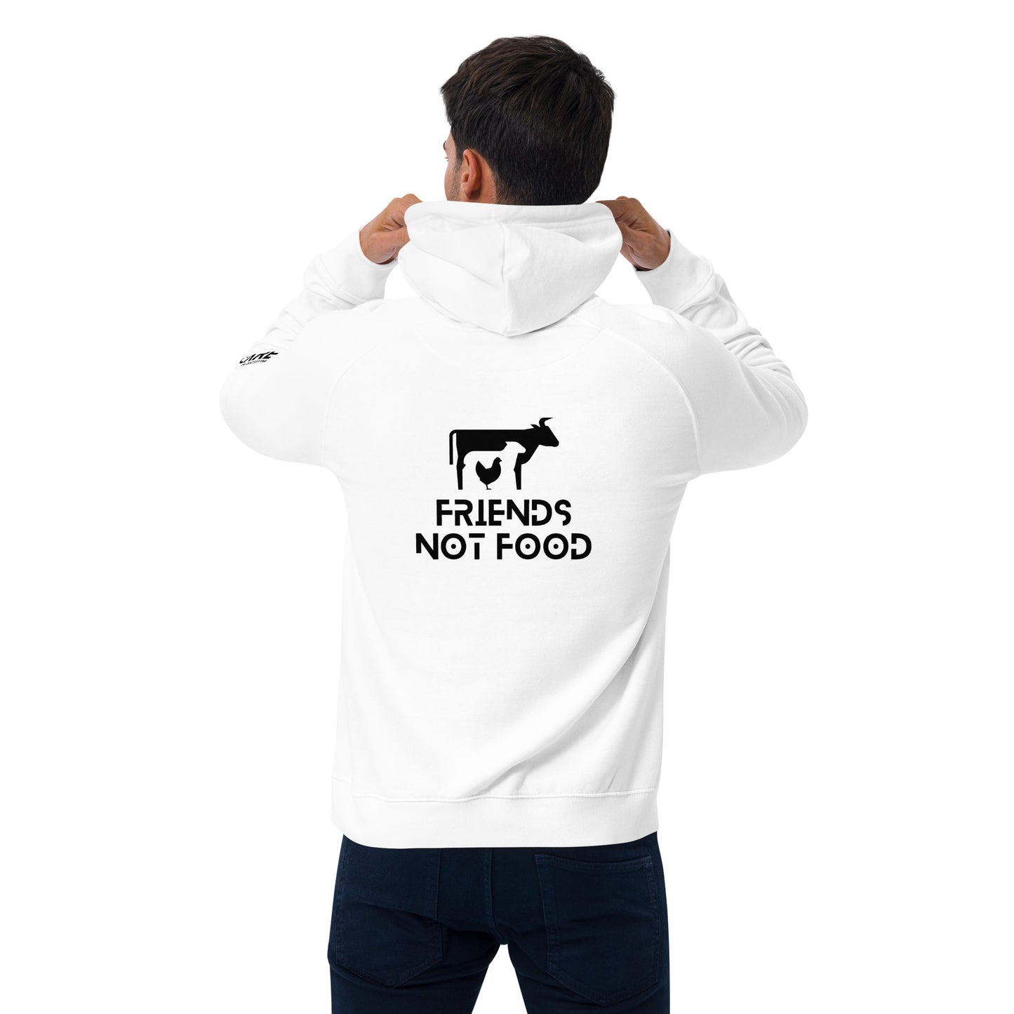 Unisex Hoodie - Friends not Food - WHT - Vegan