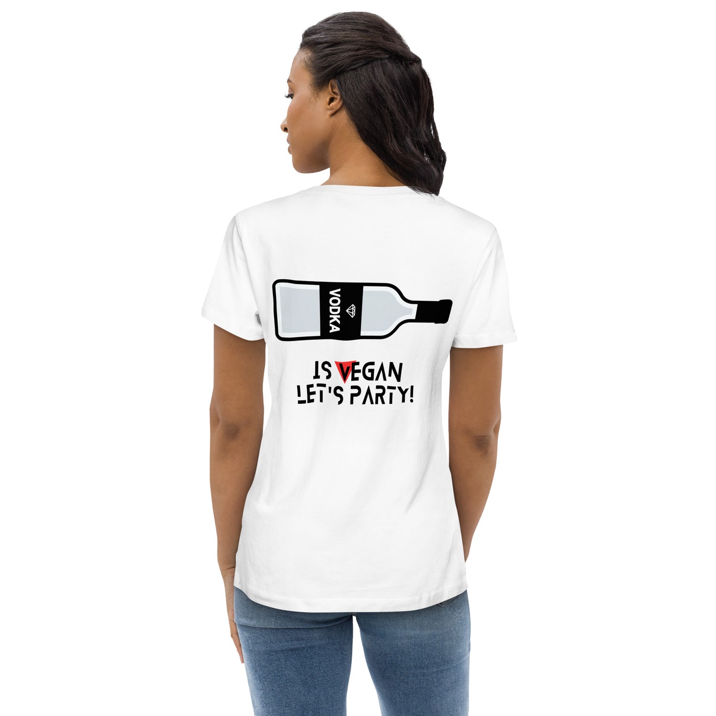 WHT - Women's fitted eco tee - Vodka is Vegan