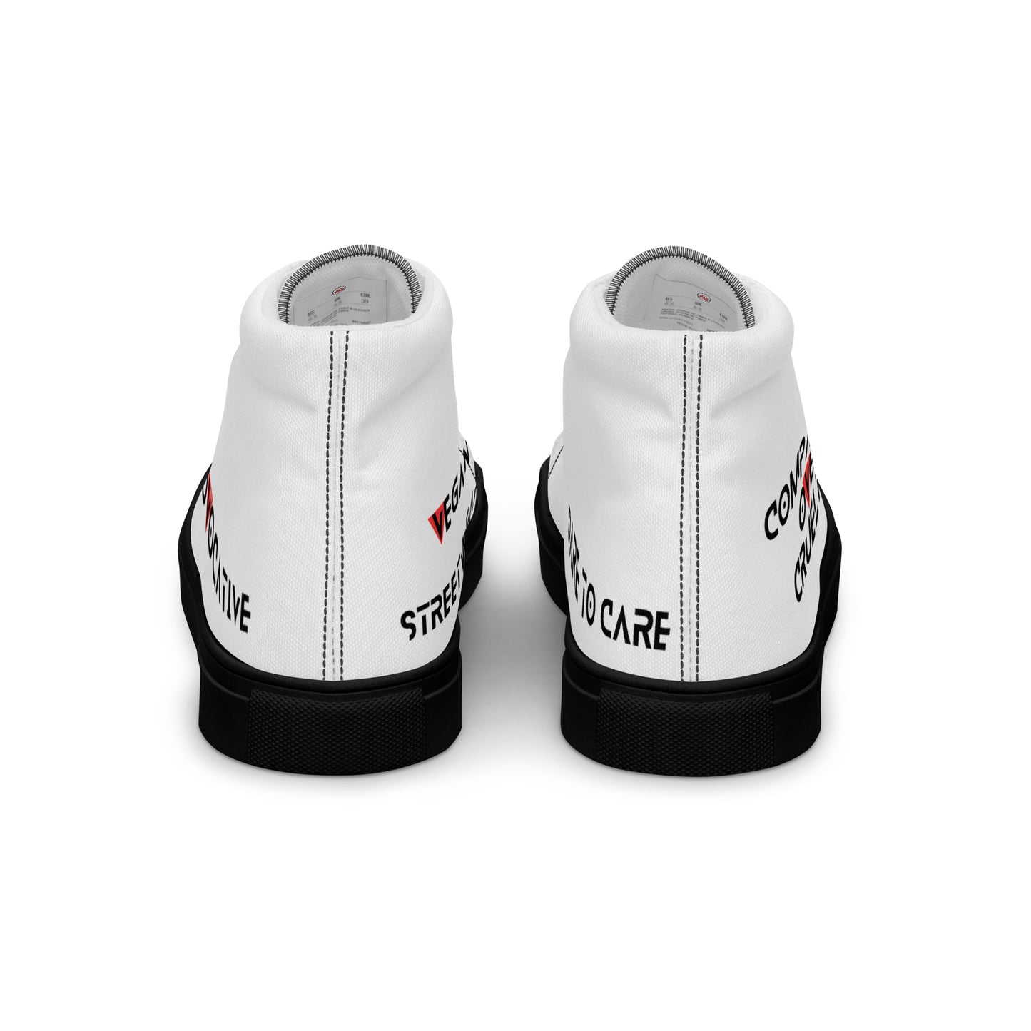 Women’s high top Vegan canvas shoes - Compassion over Cruelty - Vegan