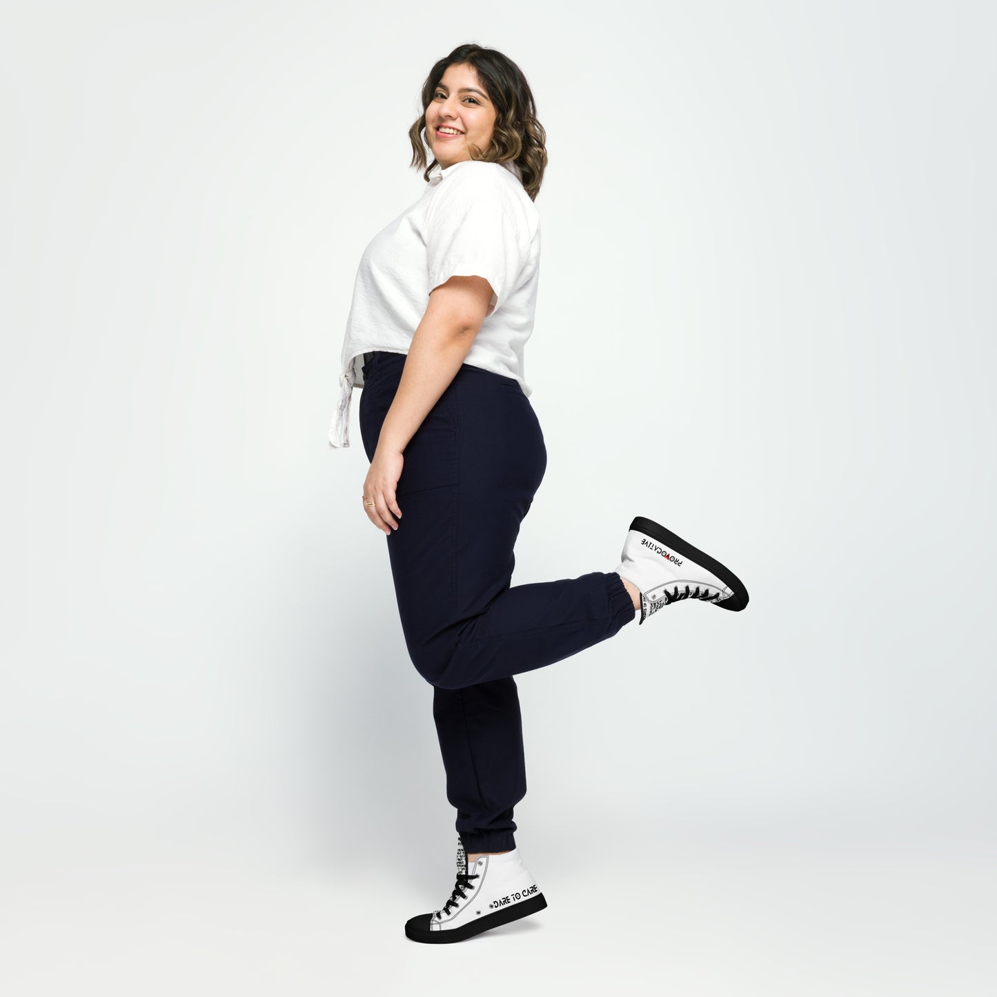 Women’s high top Vegan canvas shoes - Compassion over Cruelty - Vegan