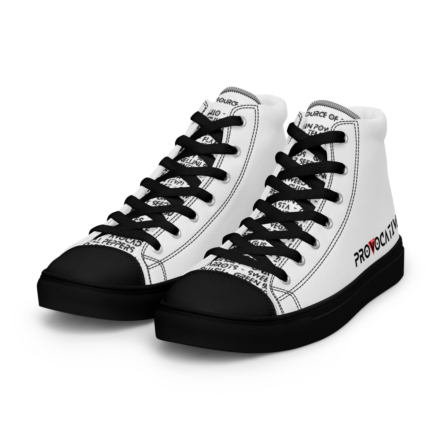 Women’s high top Vegan canvas shoes - Compassion over Cruelty - Vegan