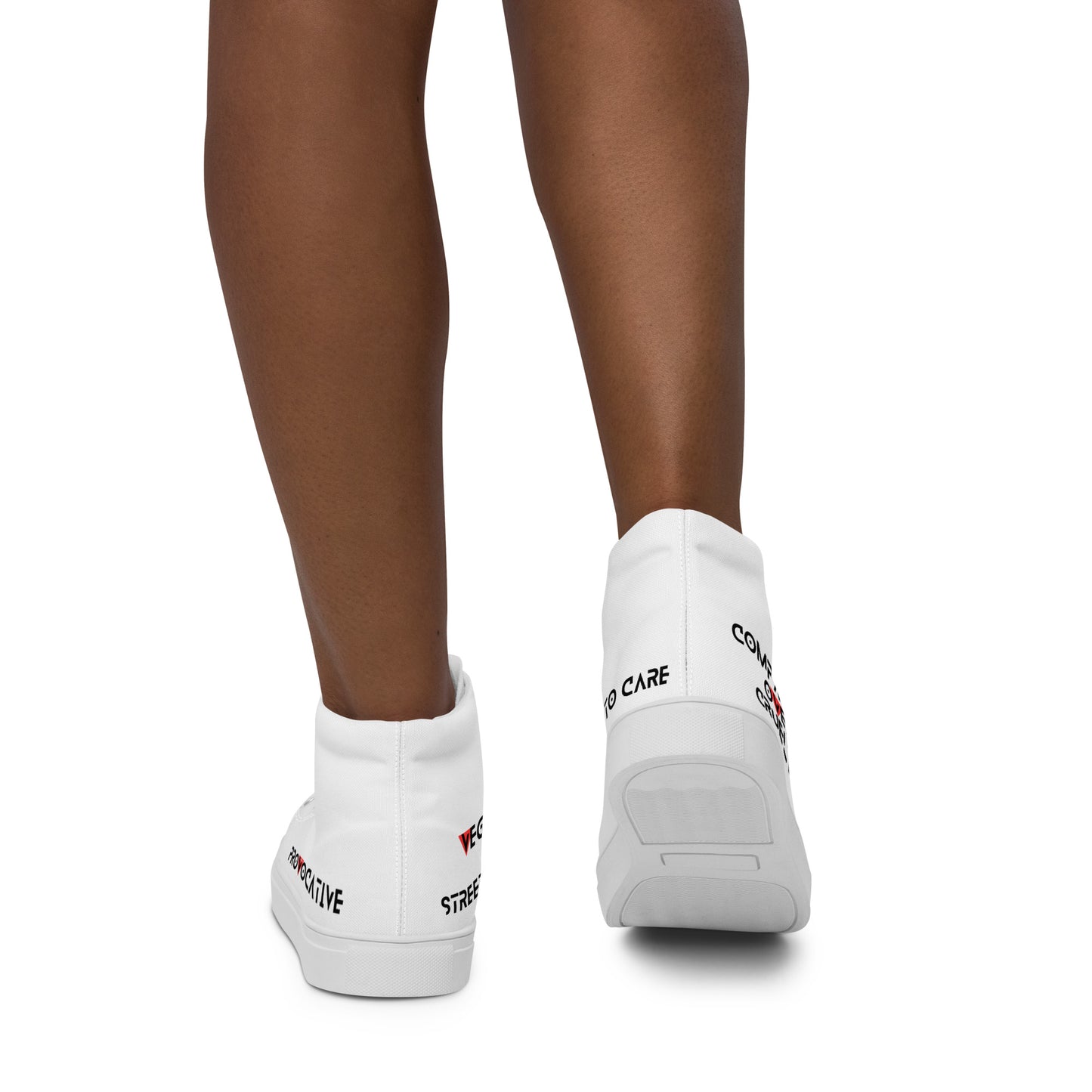 Women’s high top Vegan canvas shoes - Compassion over Cruelty - Vegan