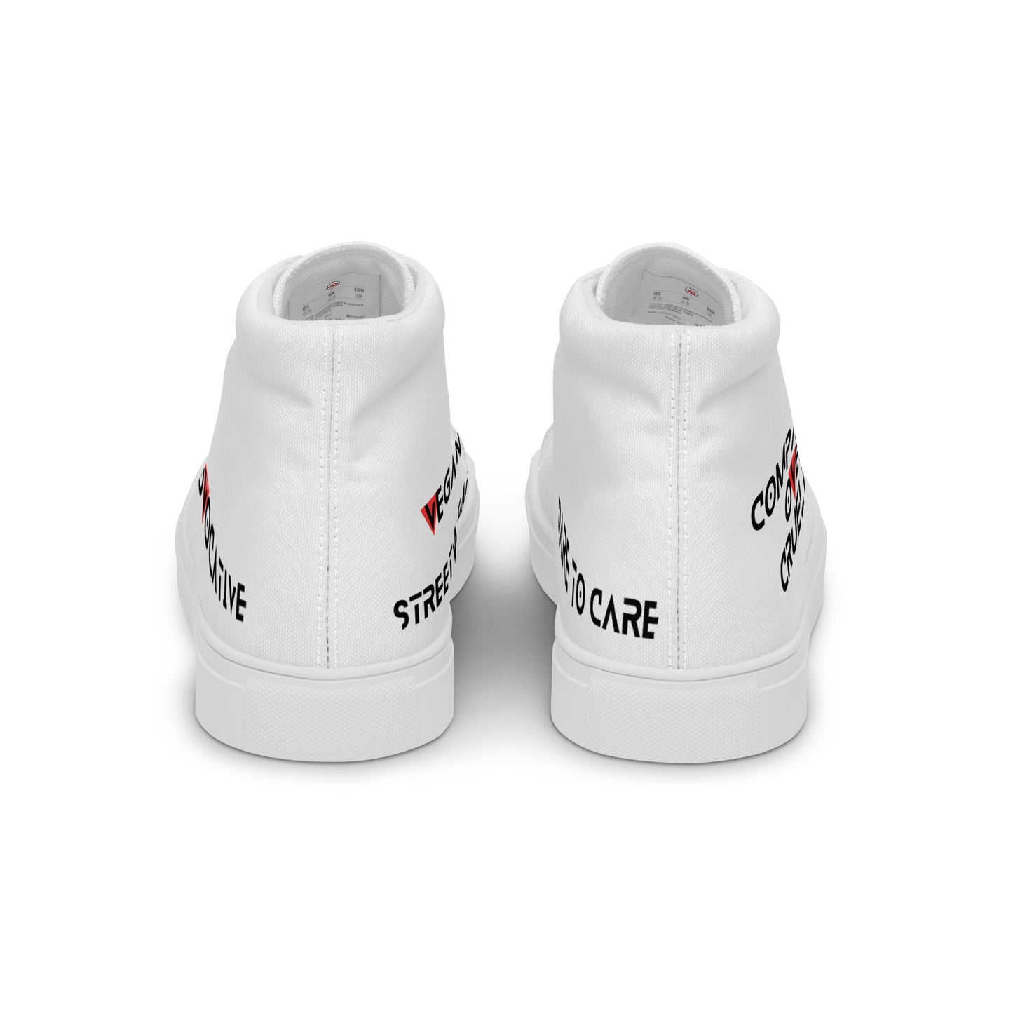 Women’s high top Vegan canvas shoes - Compassion over Cruelty - Vegan