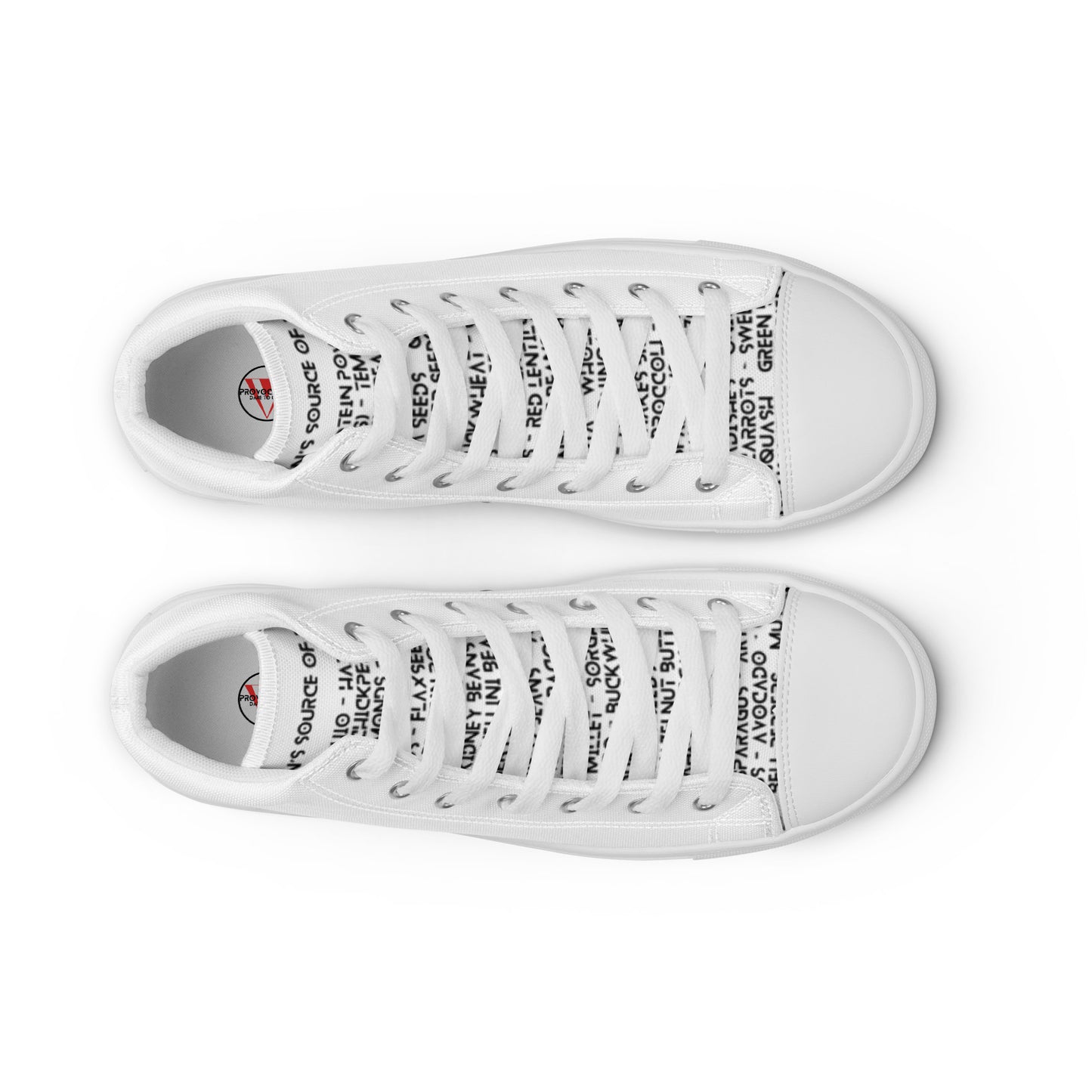 Women’s high top Vegan canvas shoes - Compassion over Cruelty - Vegan