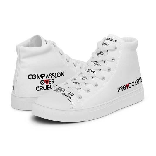 Women’s high top Vegan canvas shoes - Compassion over Cruelty - Vegan