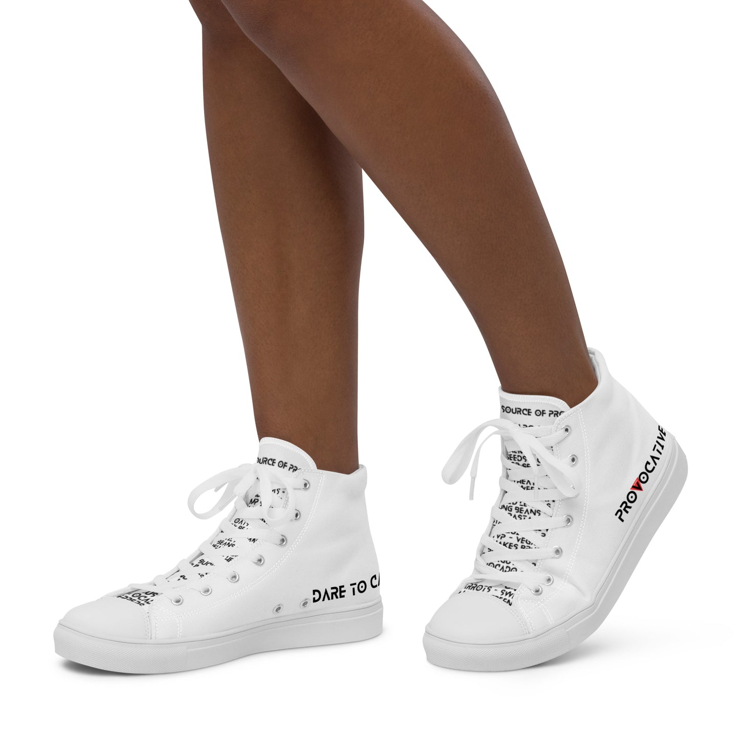 Women’s high top Vegan canvas shoes - Compassion over Cruelty - Vegan
