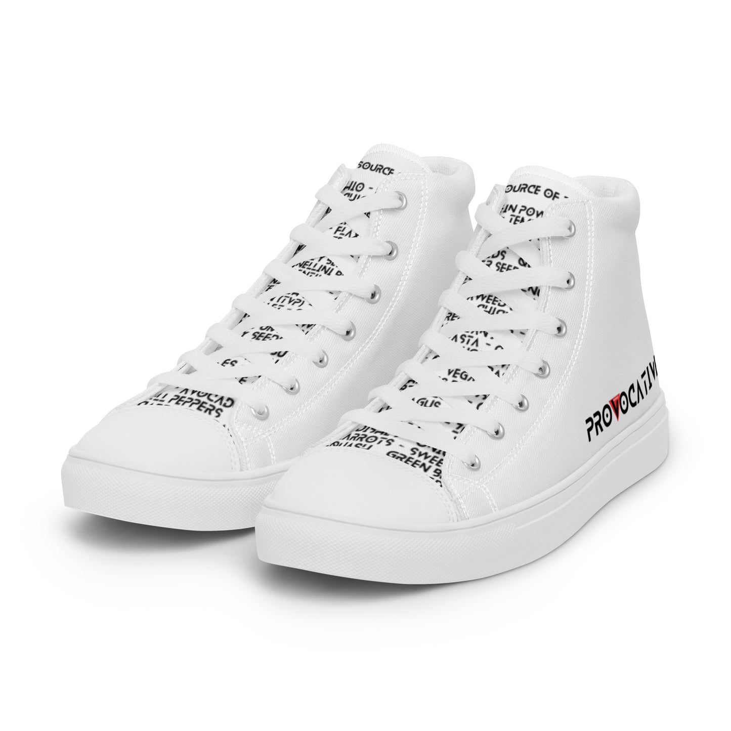 Women’s high top Vegan canvas shoes - Compassion over Cruelty - Vegan