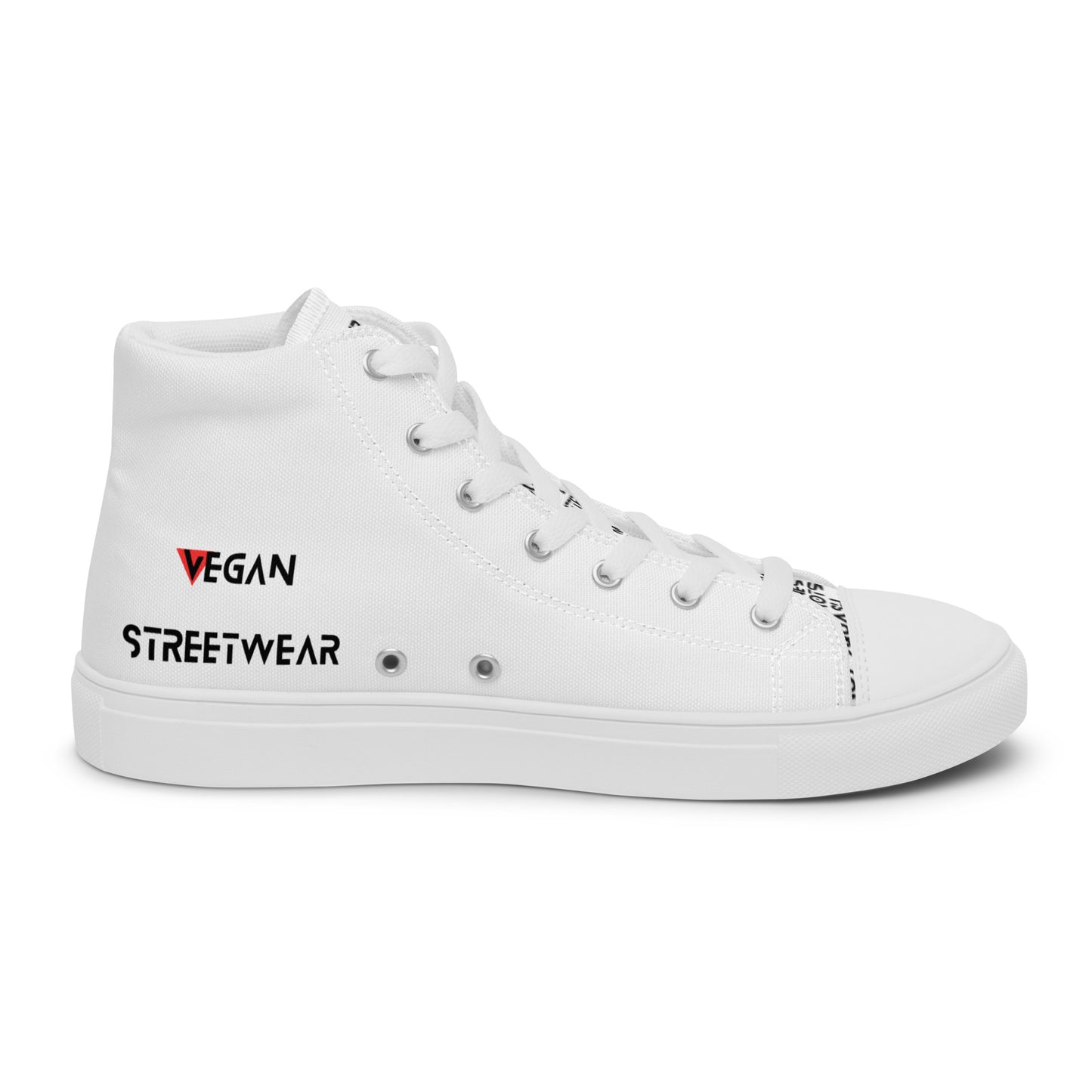 Women’s high top Vegan canvas shoes - Compassion over Cruelty - Vegan
