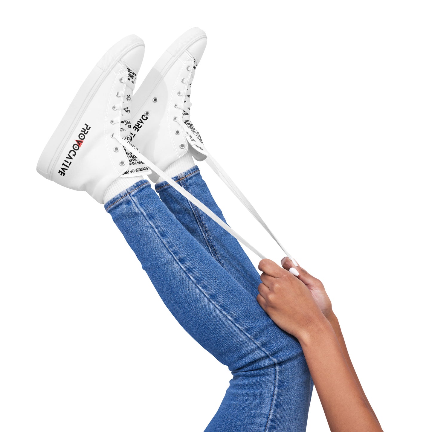 Women’s high top Vegan canvas shoes - Compassion over Cruelty - Vegan