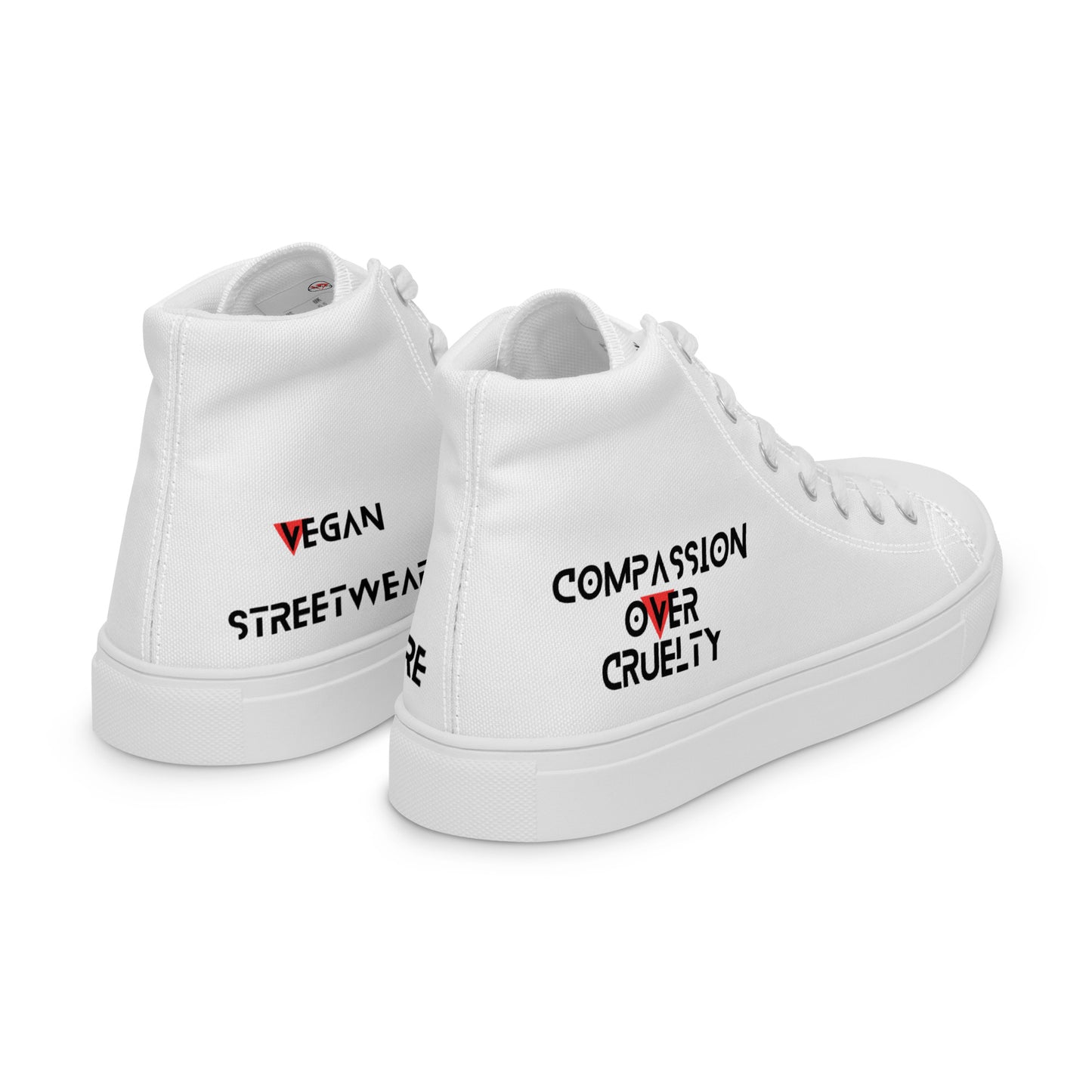 Women’s high top Vegan canvas shoes - Compassion over Cruelty - Vegan